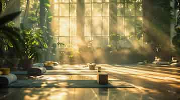 Free photo still life of yoga equipment