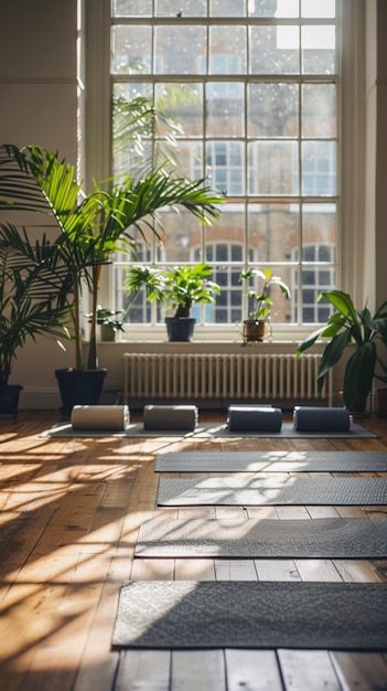 Free photo still life of yoga equipment