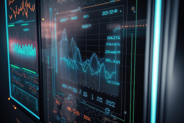 Free photo stockmarket online trading chart candlestick on crypto currency platformcomputer screen closeup background ai generative