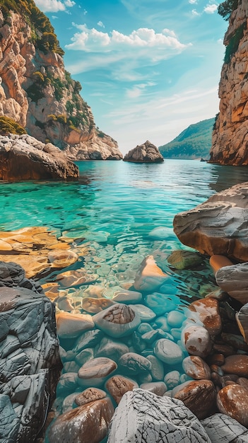 Stony beach landscape