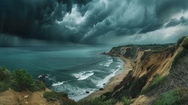 Stony beach landscape