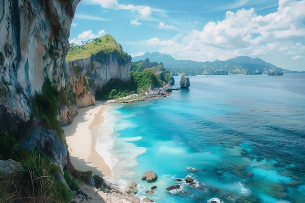 Stony beach landscape