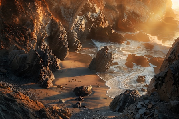 Stony beach landscape