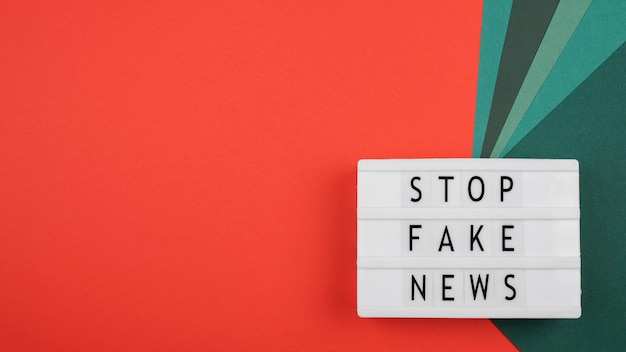 Free photo stop fake news concept with copy-space