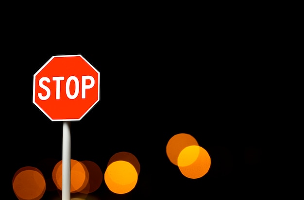 Stop sign in the city