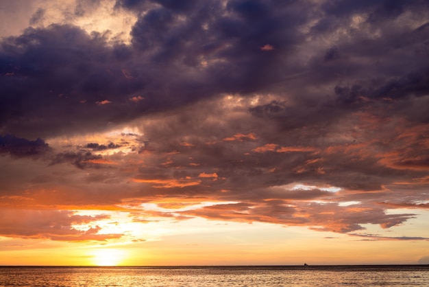 Stormy sky at sunset