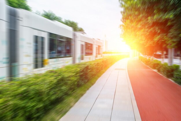 street beside the tram way