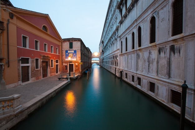 Free photo street crossed by a canal