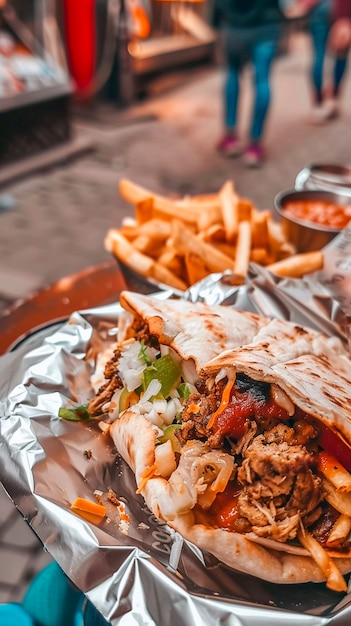 Free photo street food still life