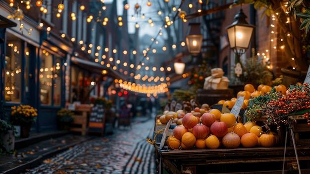 Free Photo street market at night