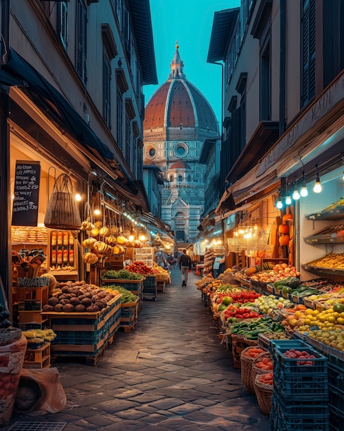 Street market at night