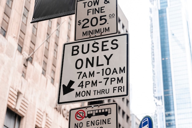 Free Photo street warning sign with blurred background