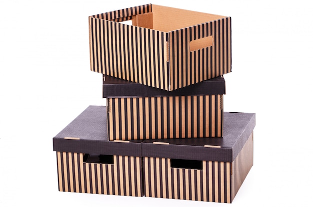 Striped boxes pile pile