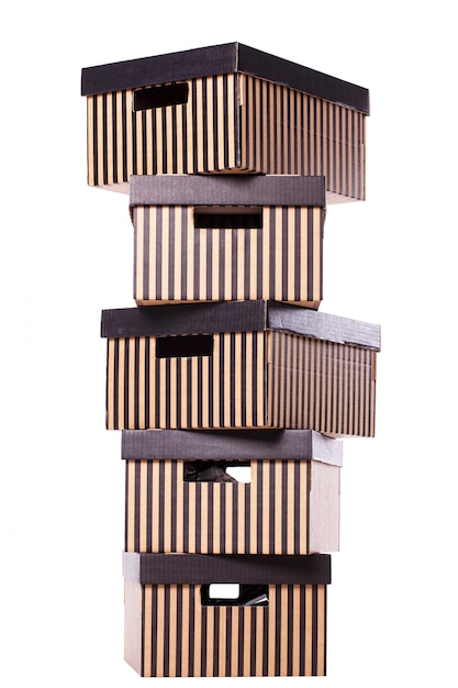 Free photo striped boxes pile