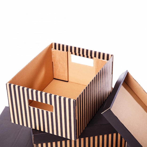 Free photo striped boxes pile