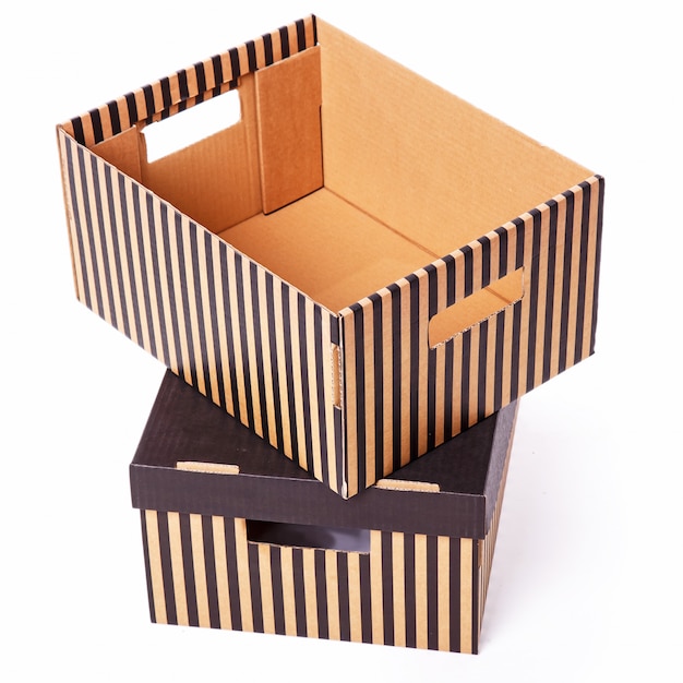 Striped boxes pile 