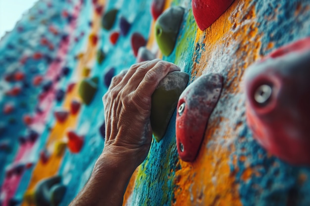 Free Photo strong man bouldering