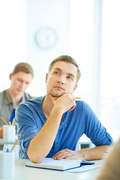 Student doing his exam