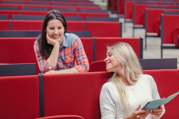 Student girls laughing during break