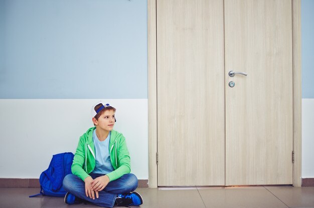 Student waiting for his classmates