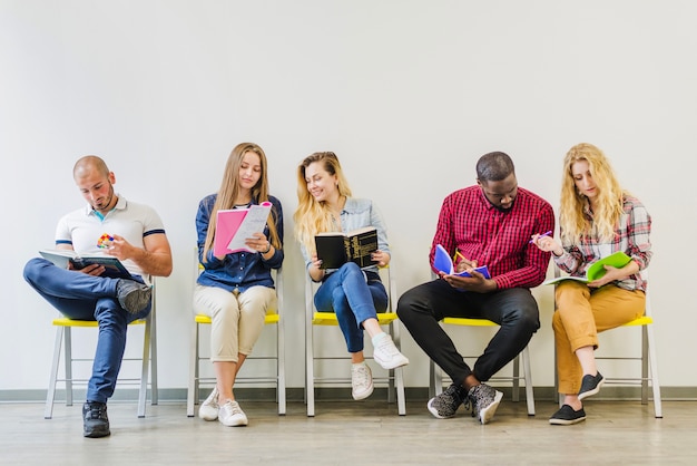 Free Photo students having lively conversation