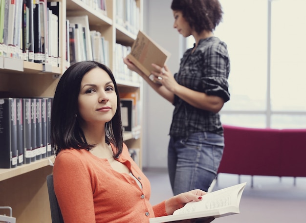 Students in library