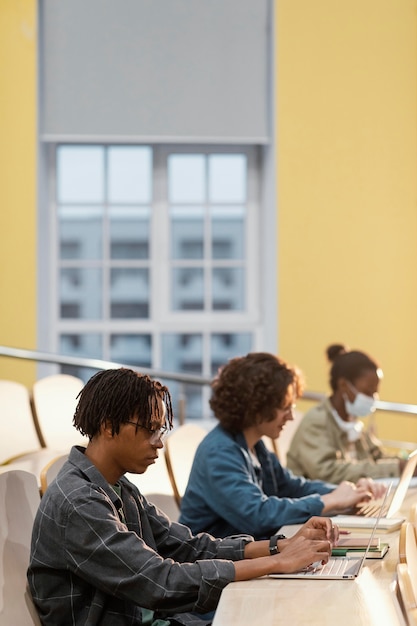 Students paying attention at class