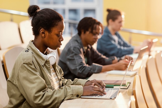 Students paying attention at class