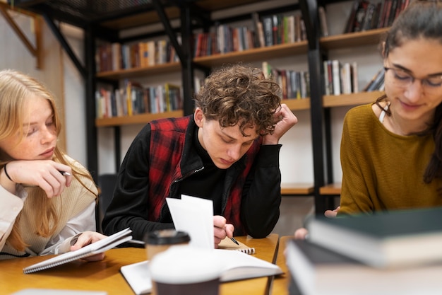 Free Photo students working in study group