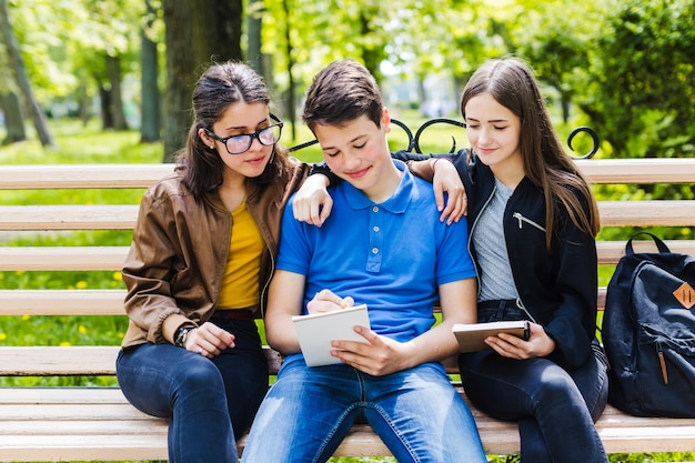 Students writing and learning