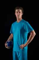 Free photo studio portrait  of handball player