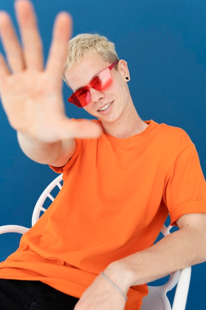 Studio portrait of teenager