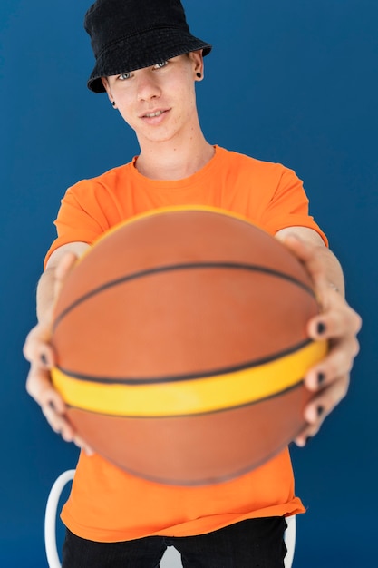 Studio portrait of teenager