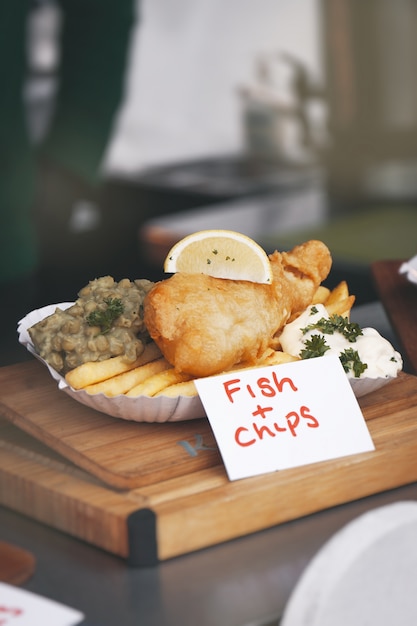 Stuffed chicken fillet with french fries