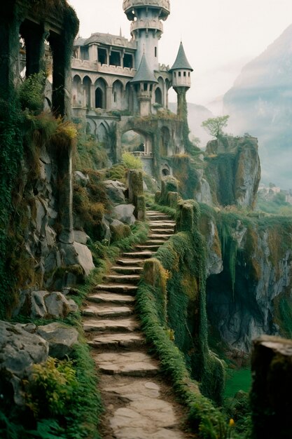 Stunning fantasy videogame landscape