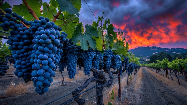 Free photo stunning view from vineyard with grapevines and nature