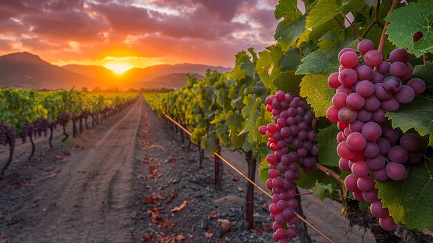 Stunning view from vineyard with grapevines and nature