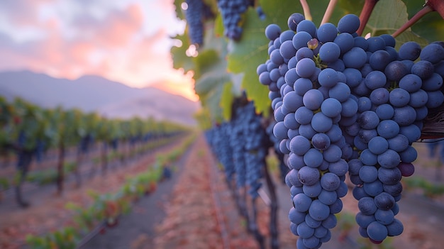 Free photo stunning view from vineyard with grapevines and nature