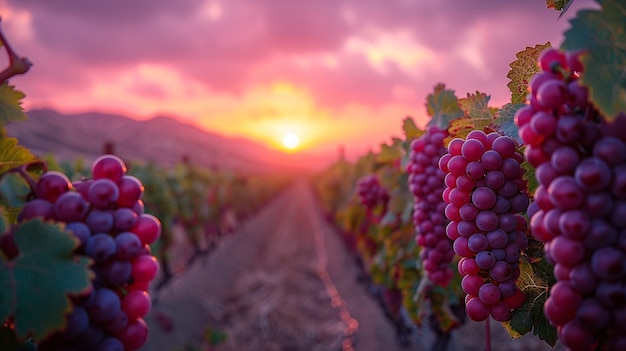 Free photo stunning view from vineyard with grapevines and nature