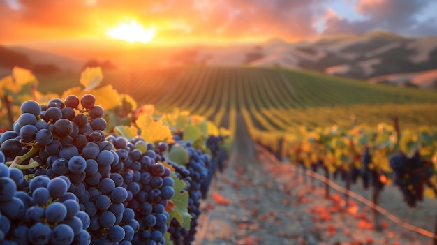 Free photo stunning view from vineyard with grapevines and nature