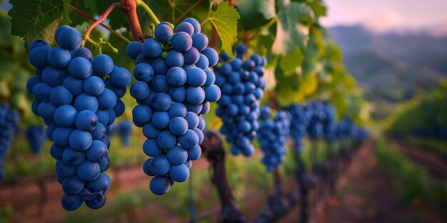 Stunning view from vineyard with grapevines and nature