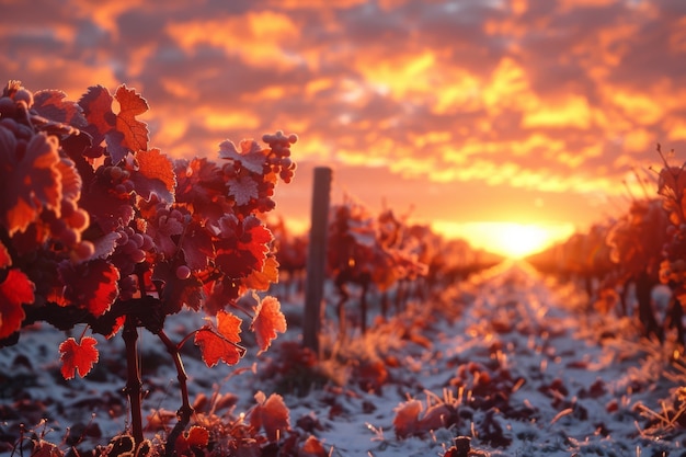 Free photo stunning view from vineyard with grapevines and nature