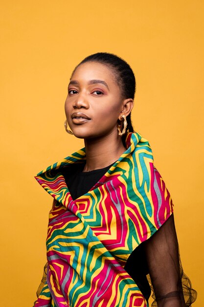 Stylish african woman with colorful clothing