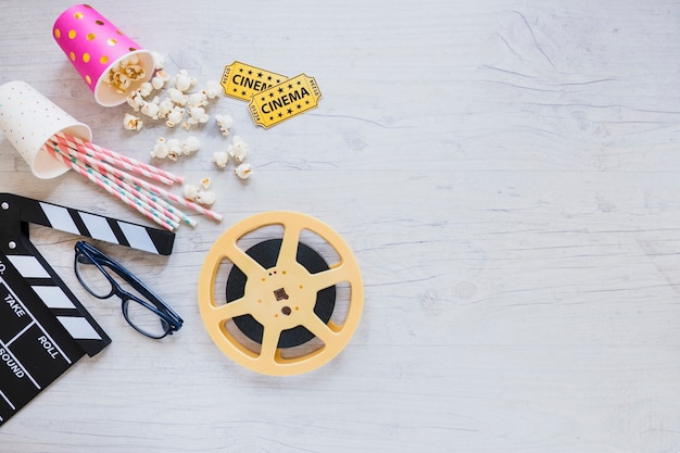 Stylish arrangement of cinema objects