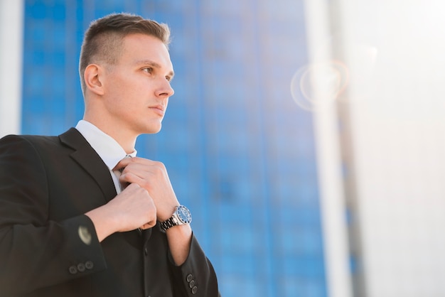 Stylish businessman with a serious expression