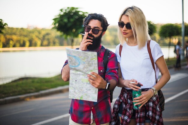 Stylish couple on vacation