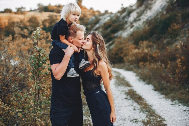 Stylish family in a park 