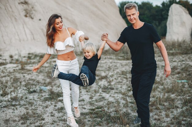 Stylish family in a park 