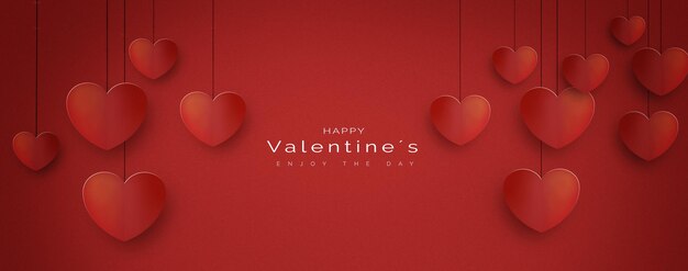 Stylish hanging hearts background for valentines