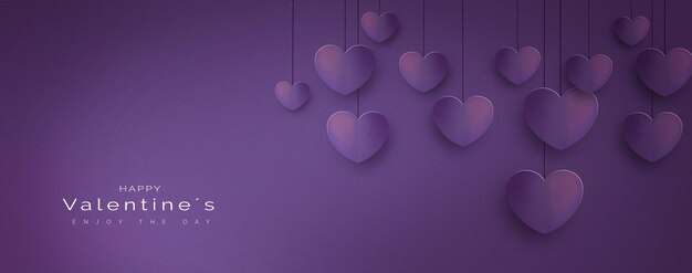 Stylish hanging hearts background for valentines